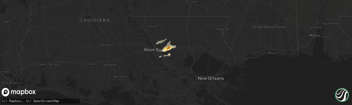 Hail map in Livingston, LA on January 19, 2019