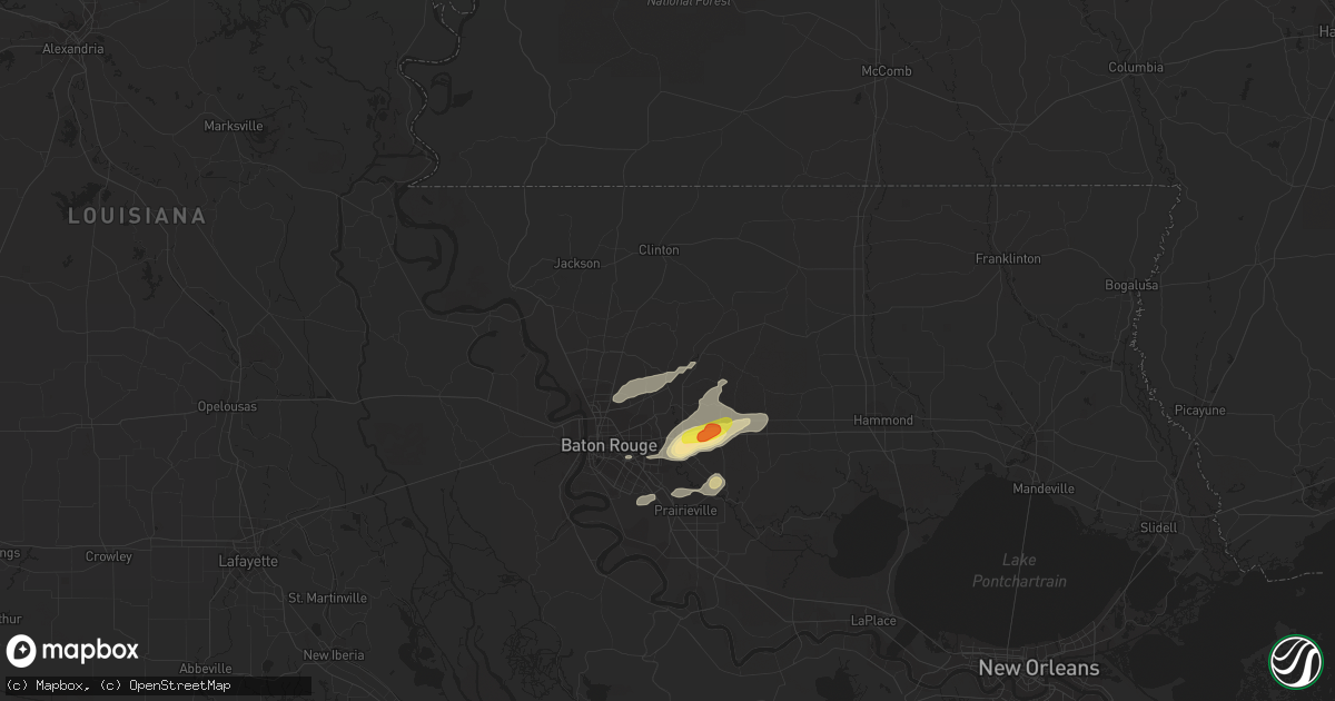 Hail map in Pride, LA on January 19, 2019