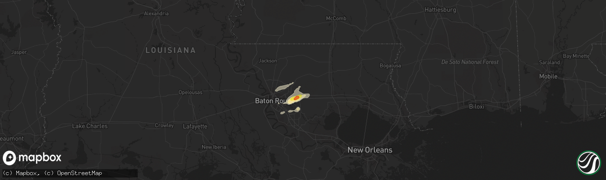 Hail map in Walker, LA on January 19, 2019