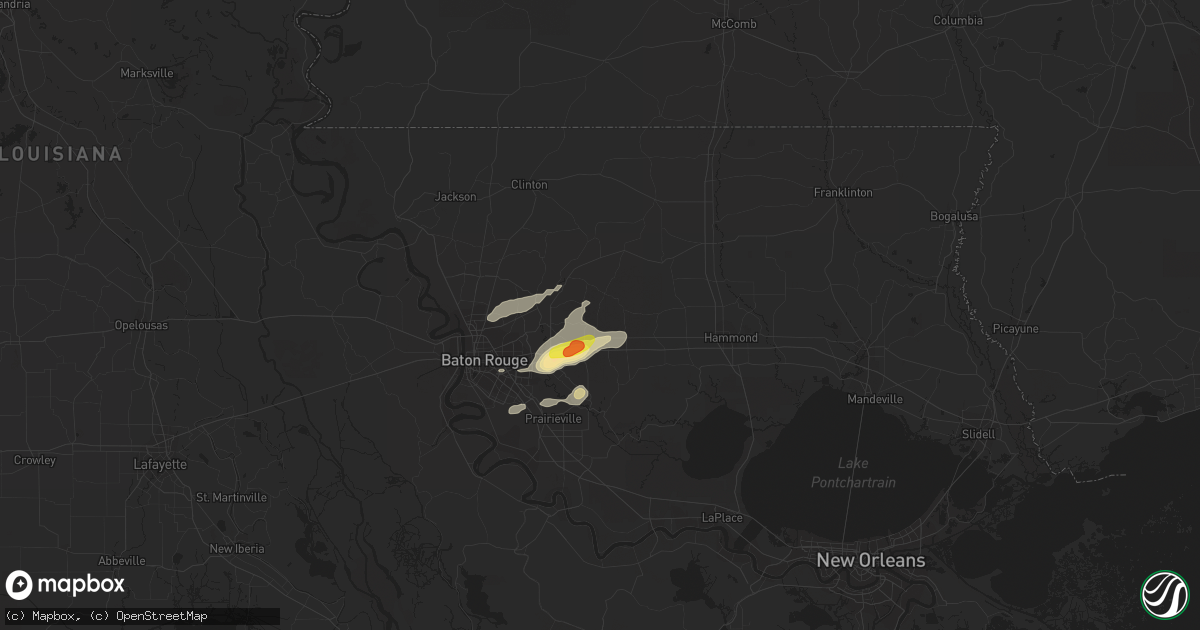 Hail map in Walker, LA on January 19, 2019