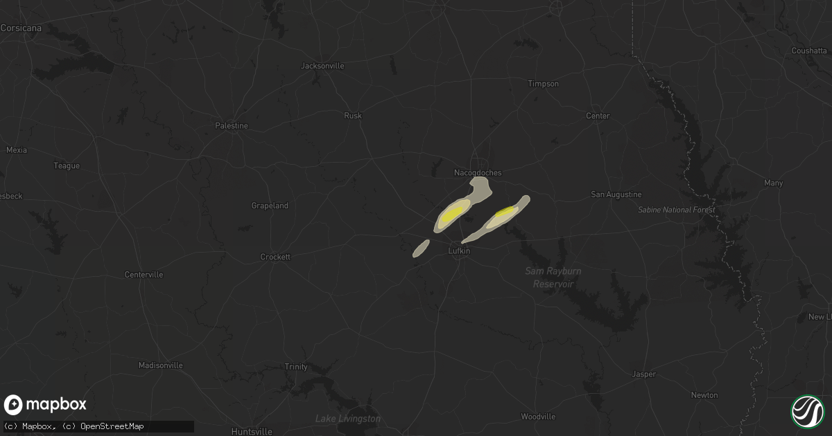 Hail map in Pollok, TX on January 19, 2022