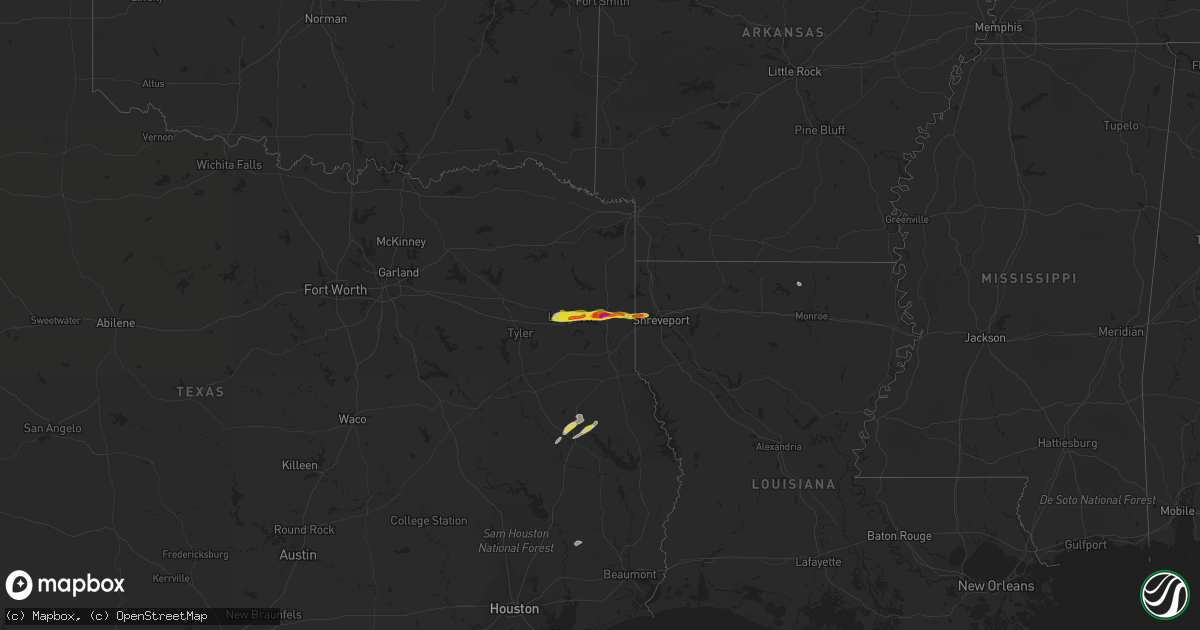 Hail map on January 19, 2022