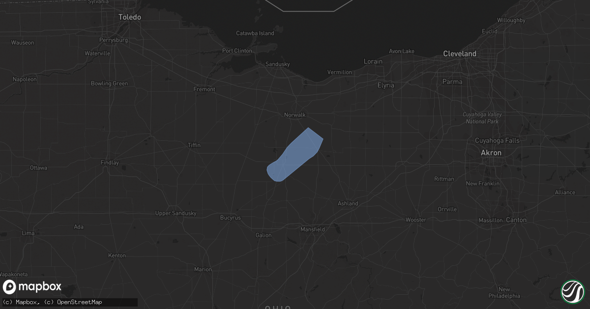 Hail map in Collins, OH on January 19, 2023