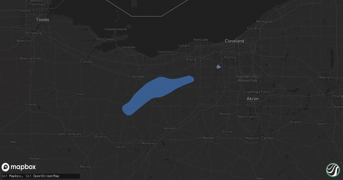 Hail map in Greenwich, OH on January 19, 2023