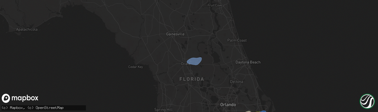 Hail map in Anthony, FL on January 19, 2025