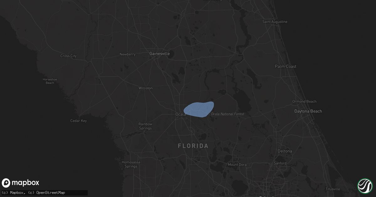 Hail map in Anthony, FL on January 19, 2025