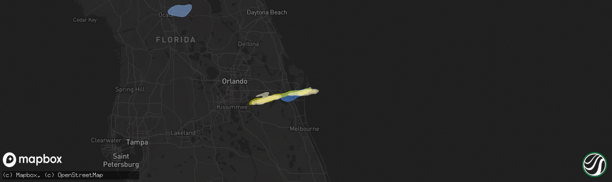 Hail map in Cape Canaveral, FL on January 19, 2025