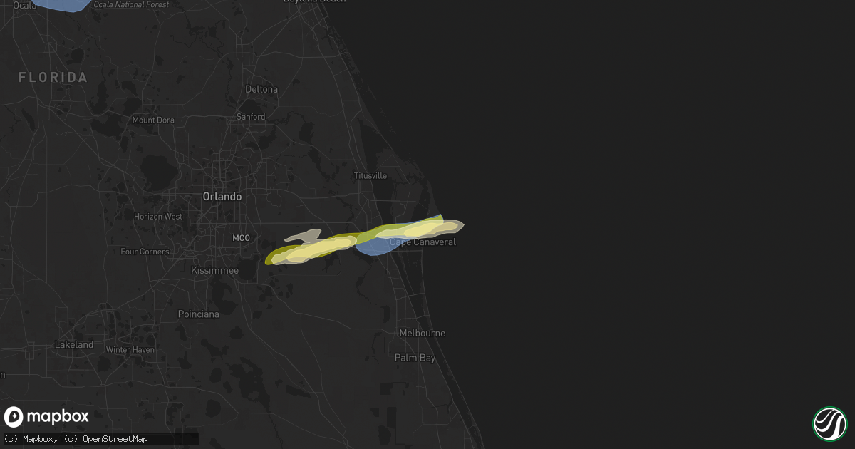 Hail map in Cape Canaveral, FL on January 19, 2025