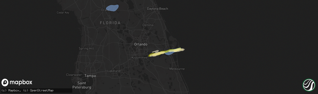 Hail map in Christmas, FL on January 19, 2025