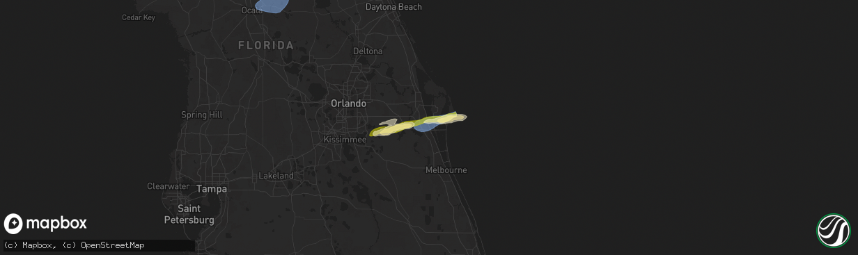 Hail map in Cocoa, FL on January 19, 2025