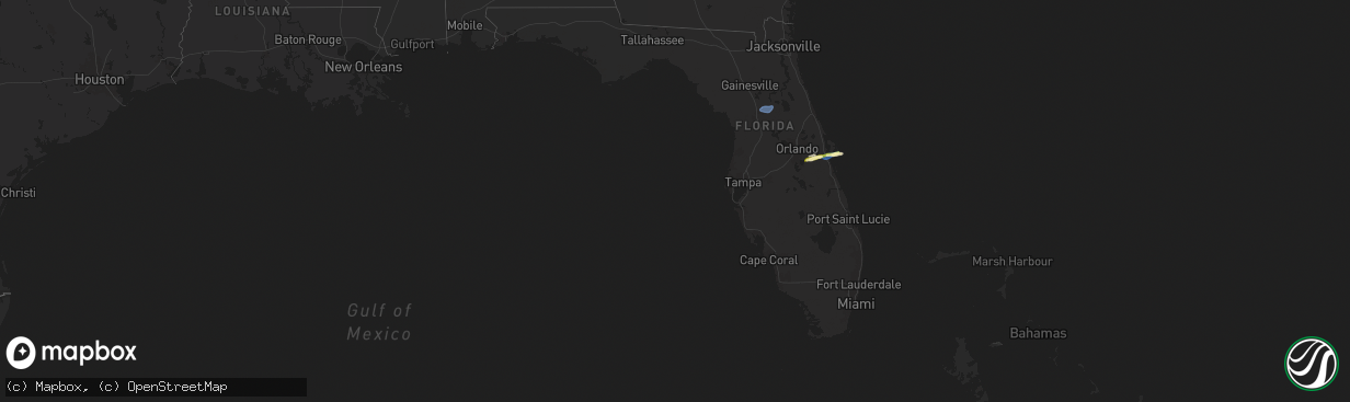 Hail map in Florida on January 19, 2025