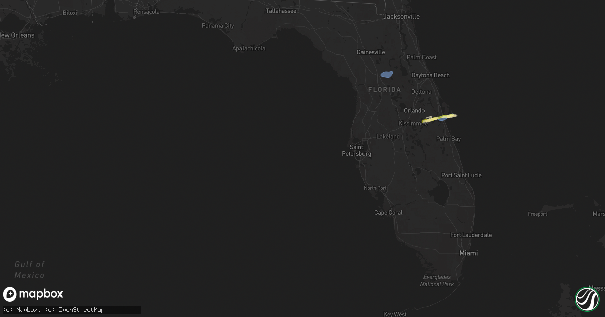 Hail map in Florida on January 19, 2025