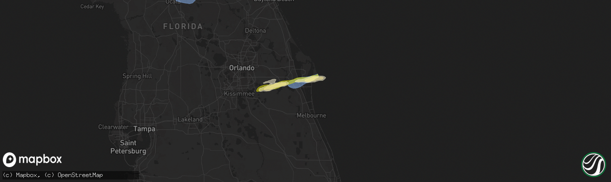 Hail map in Merritt Island, FL on January 19, 2025