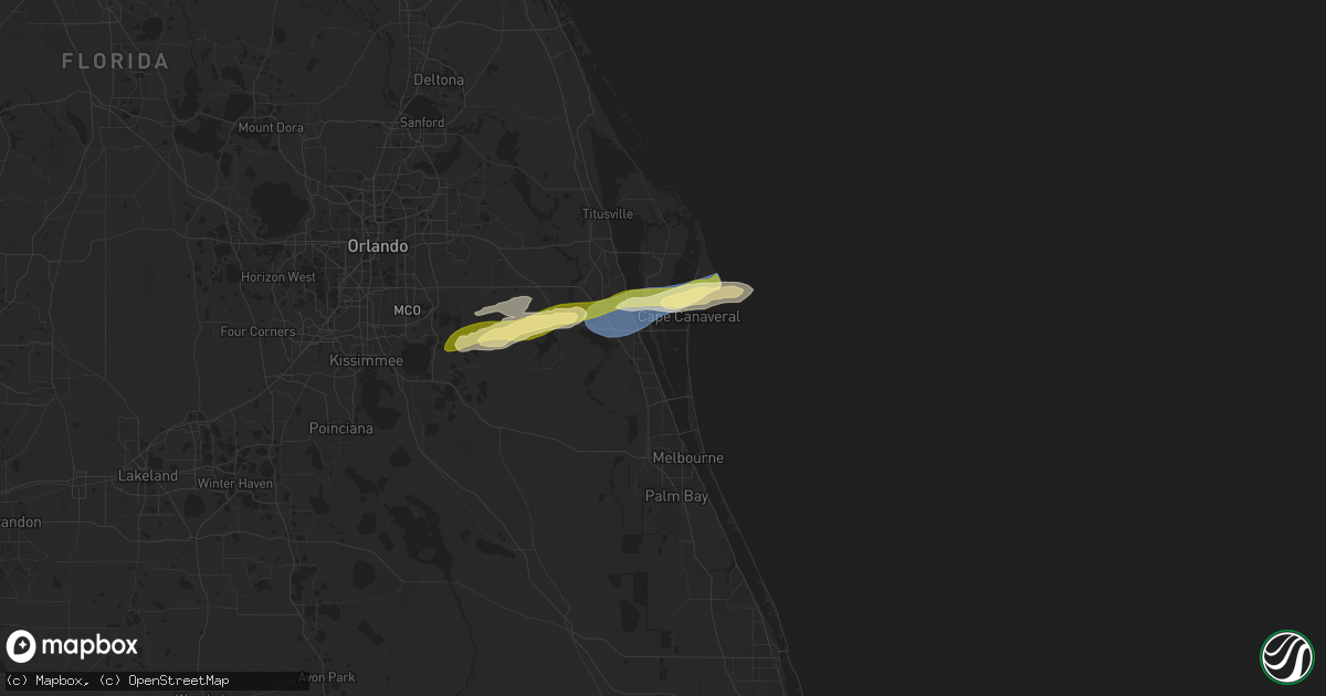 Hail map in Merritt Island, FL on January 19, 2025