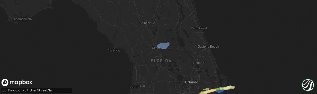 Hail map in Ocala, FL on January 19, 2025