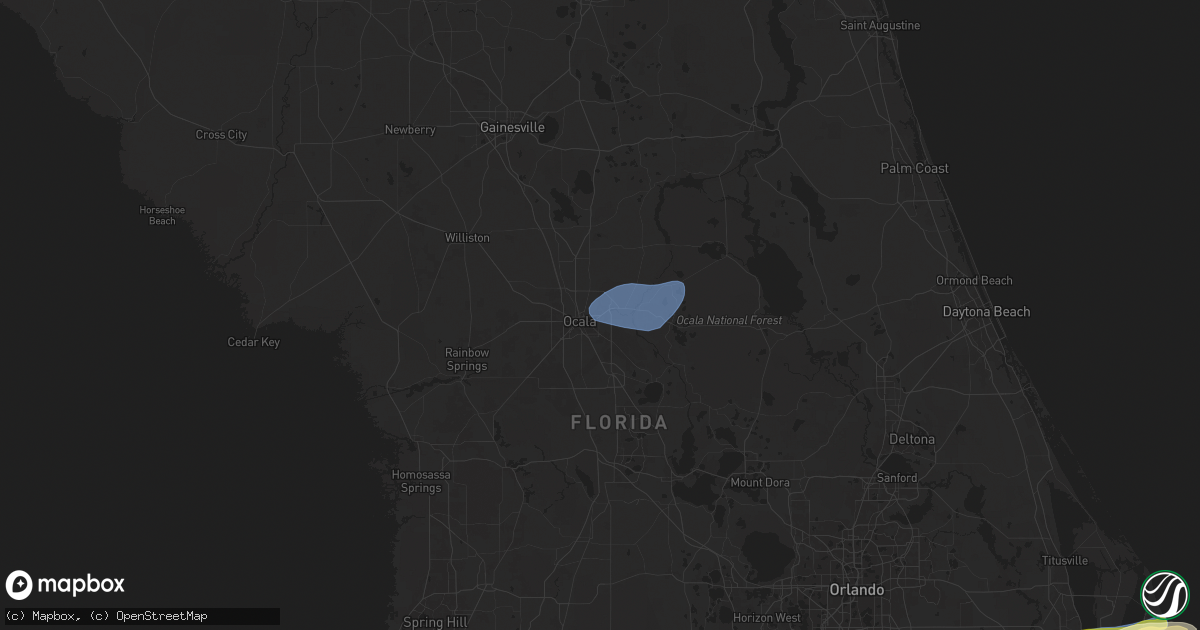 Hail map in Ocala, FL on January 19, 2025