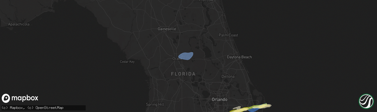 Hail map in Silver Springs, FL on January 19, 2025