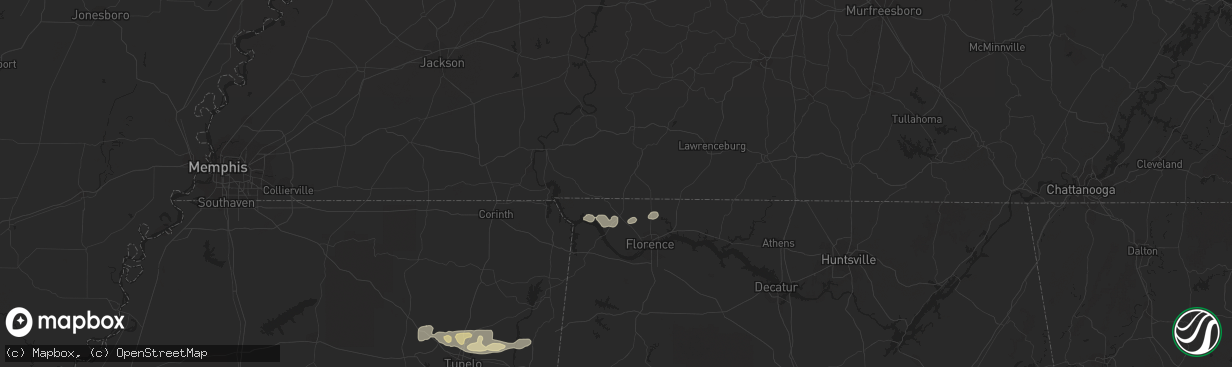 Hail map in Woodland, MS on January 20, 2012