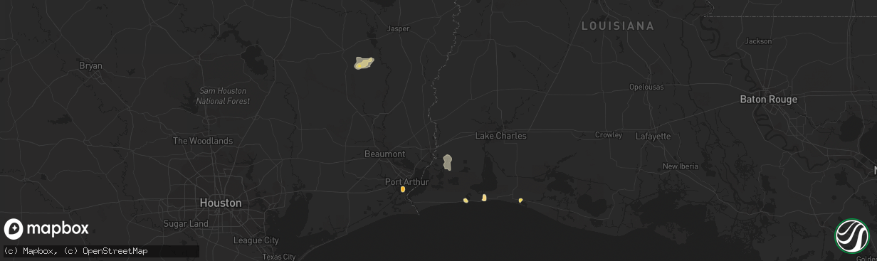 Hail map in Beaumont, TX on January 20, 2013