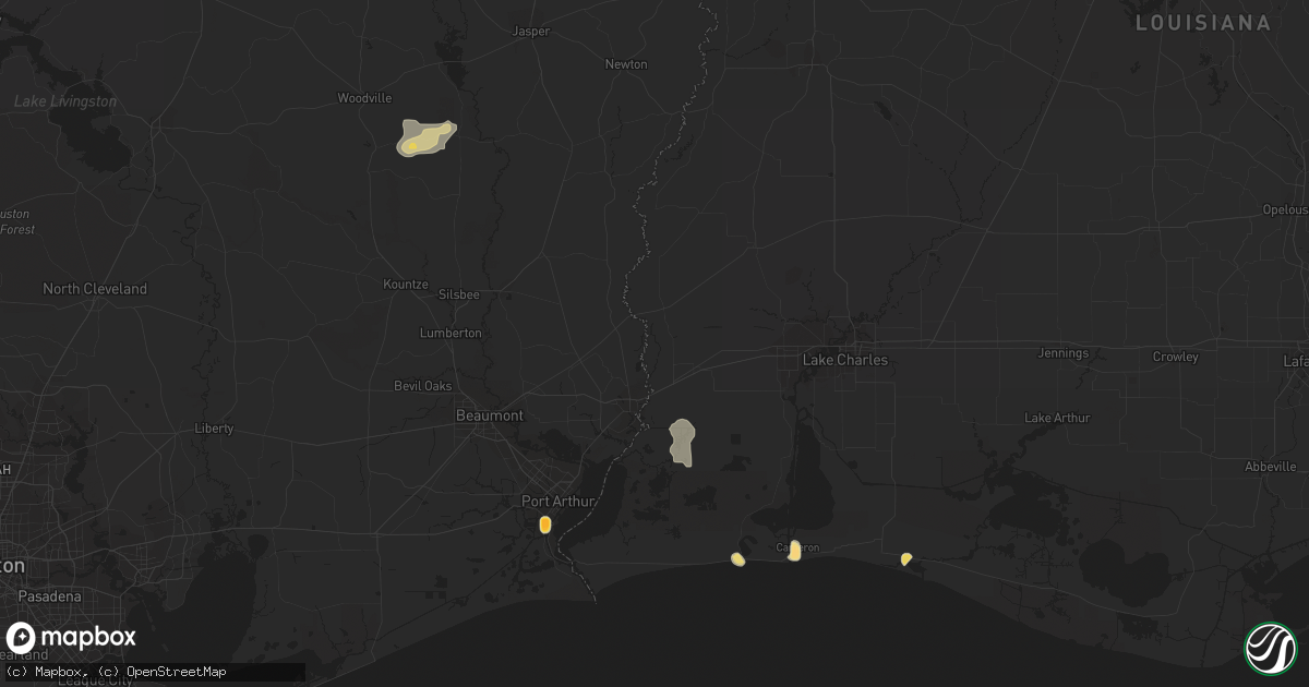 Hail map in Beaumont, TX on January 20, 2013