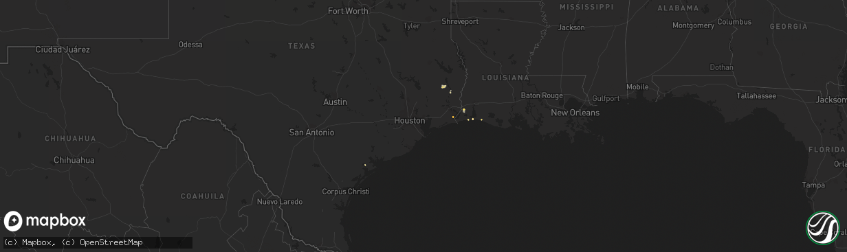 Hail map in Louisiana on January 20, 2013