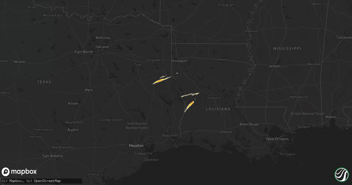 Hail map on January 20, 2016