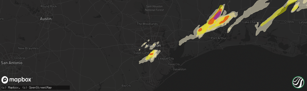 Hail map in Houston, TX on January 20, 2017