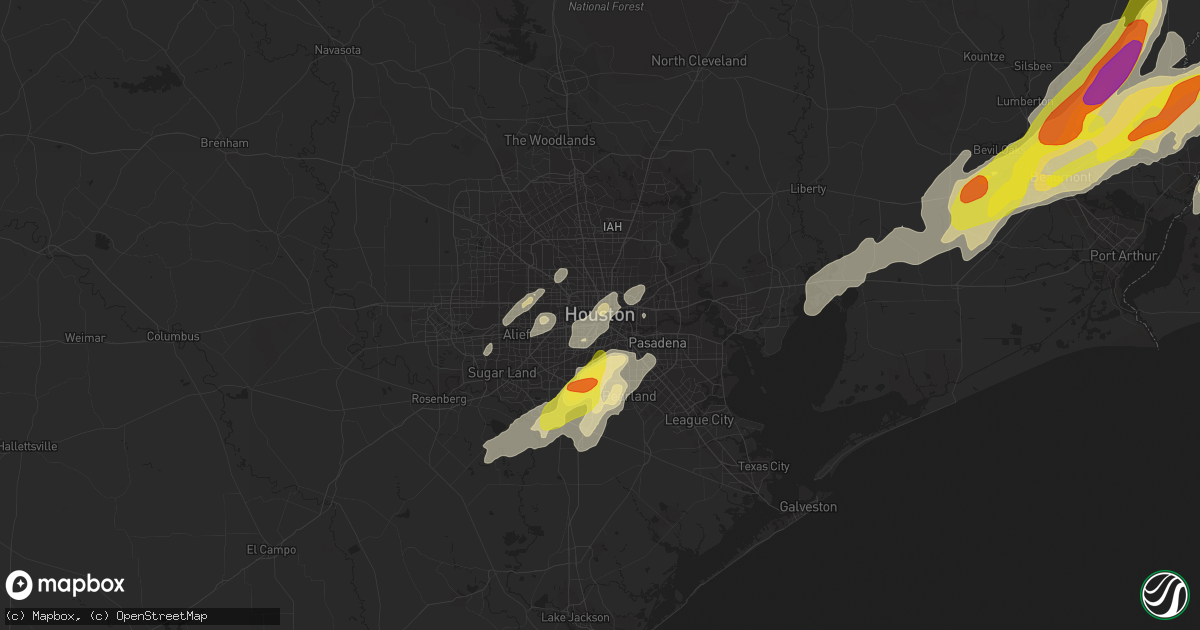 Hail map in Houston, TX on January 20, 2017