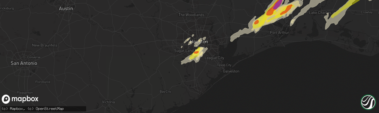 Hail map in Missouri City, TX on January 20, 2017