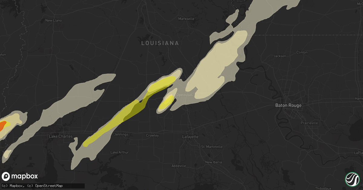 Hail map in Opelousas, LA on January 20, 2017