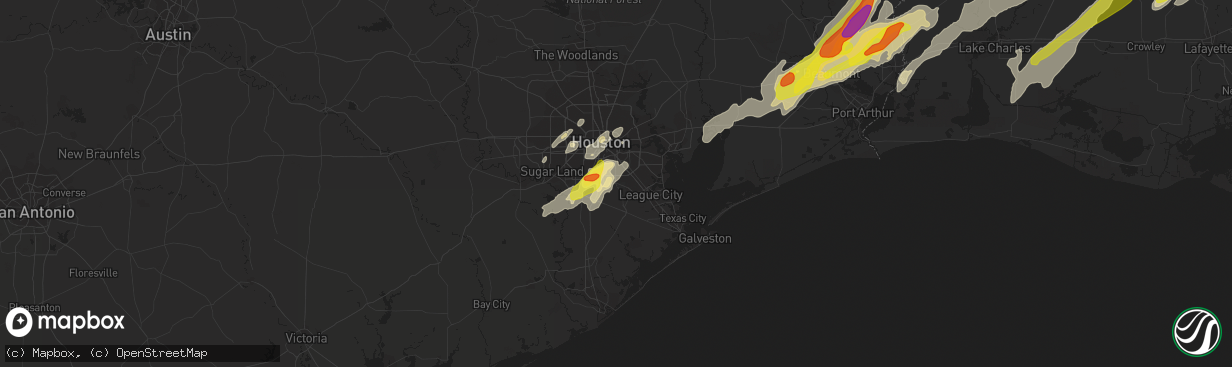 Hail map in Pearland, TX on January 20, 2017