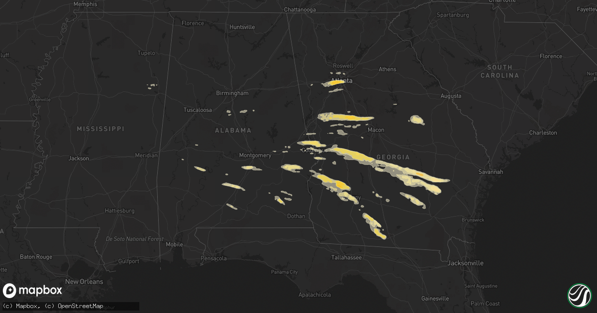 Hail map in Mississippi on January 21, 2012
