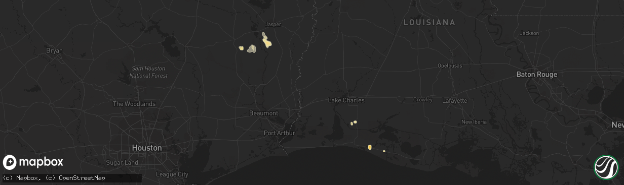 Hail map in Beaumont, TX on January 21, 2013