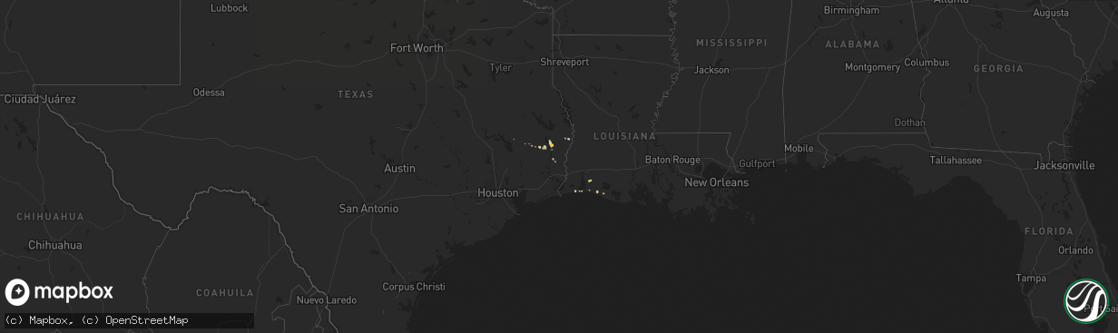 Hail map on January 21, 2013