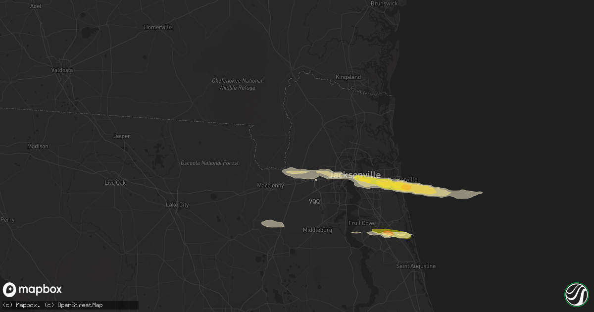 Hail map in Bryceville, FL on January 21, 2014