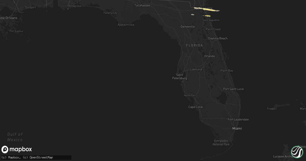 Hail map in Florida on January 21, 2014