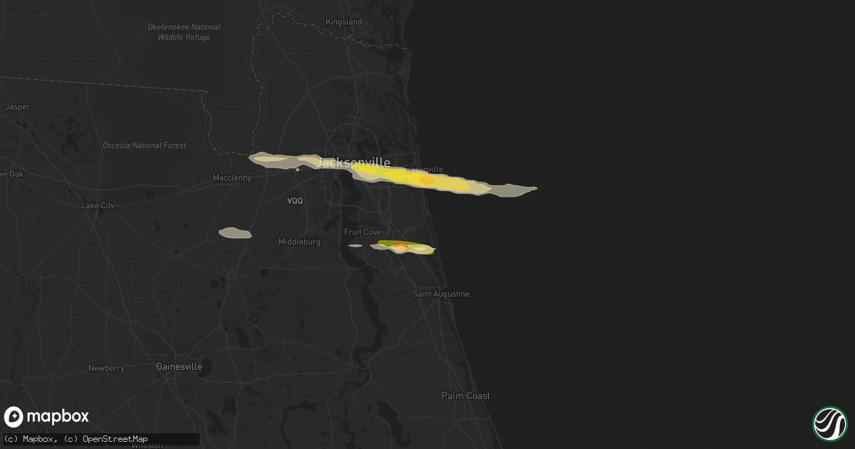 Hail map in Ponte Vedra Beach, FL on January 21, 2014