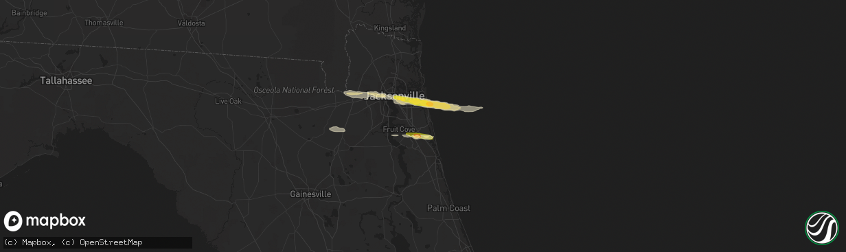 Hail map in Ponte Vedra, FL on January 21, 2014
