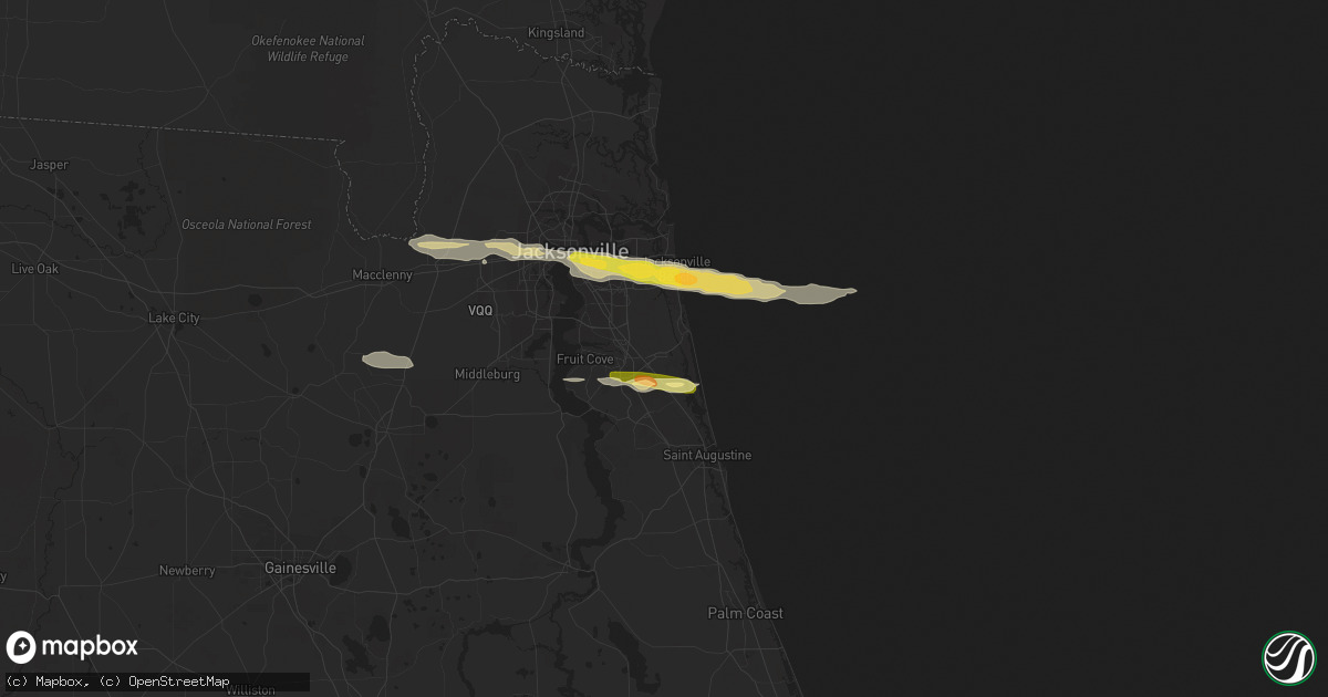 Hail map in Ponte Vedra, FL on January 21, 2014