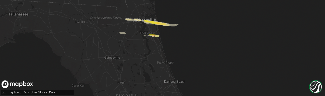 Hail map in Saint Augustine, FL on January 21, 2014
