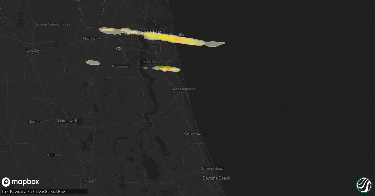 Hail map in Saint Augustine, FL on January 21, 2014
