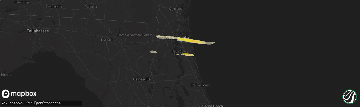 Hail map in Saint Johns, FL on January 21, 2014