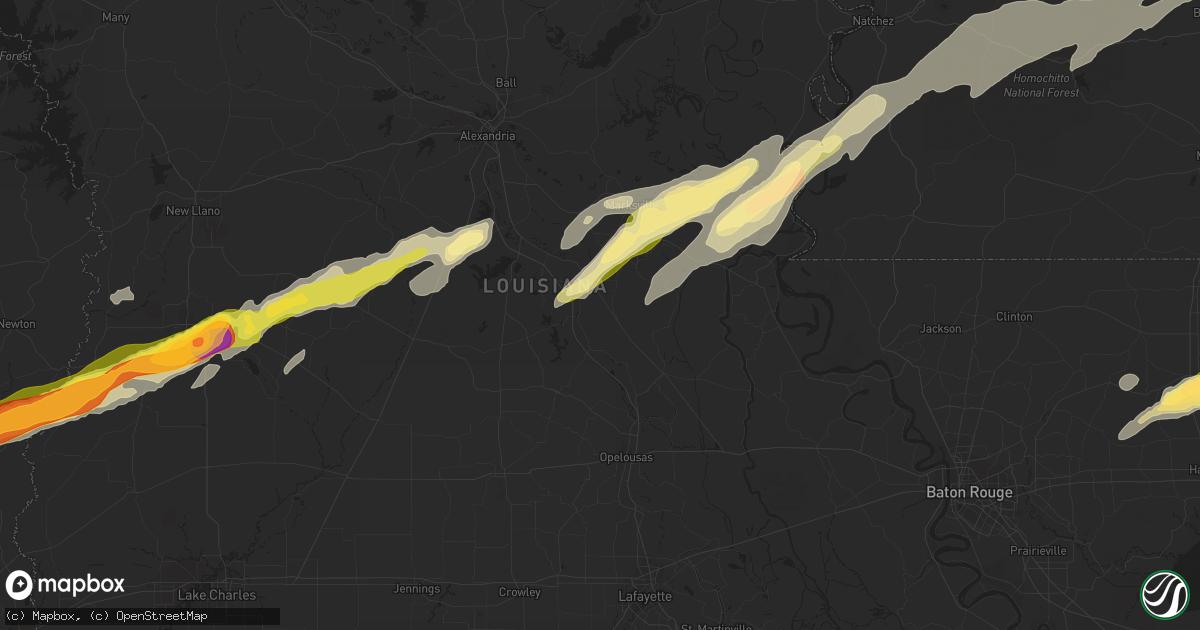 Hail map in Bunkie, LA on January 21, 2016