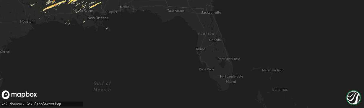 Hail map in Florida on January 21, 2016