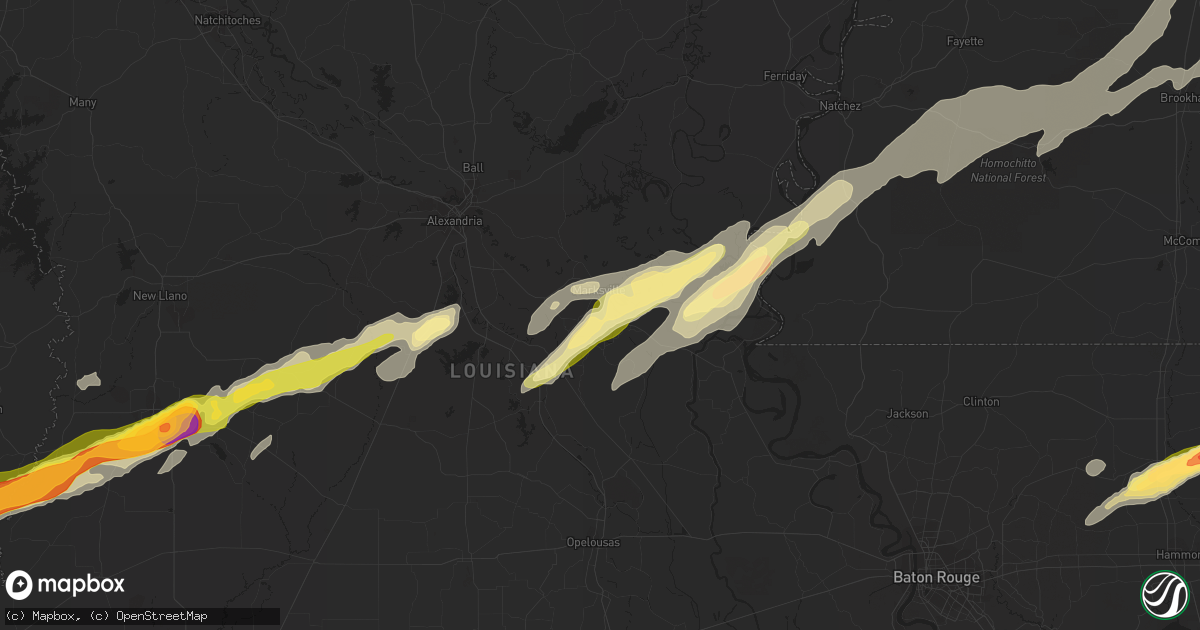 Hail map in Mansura, LA on January 21, 2016
