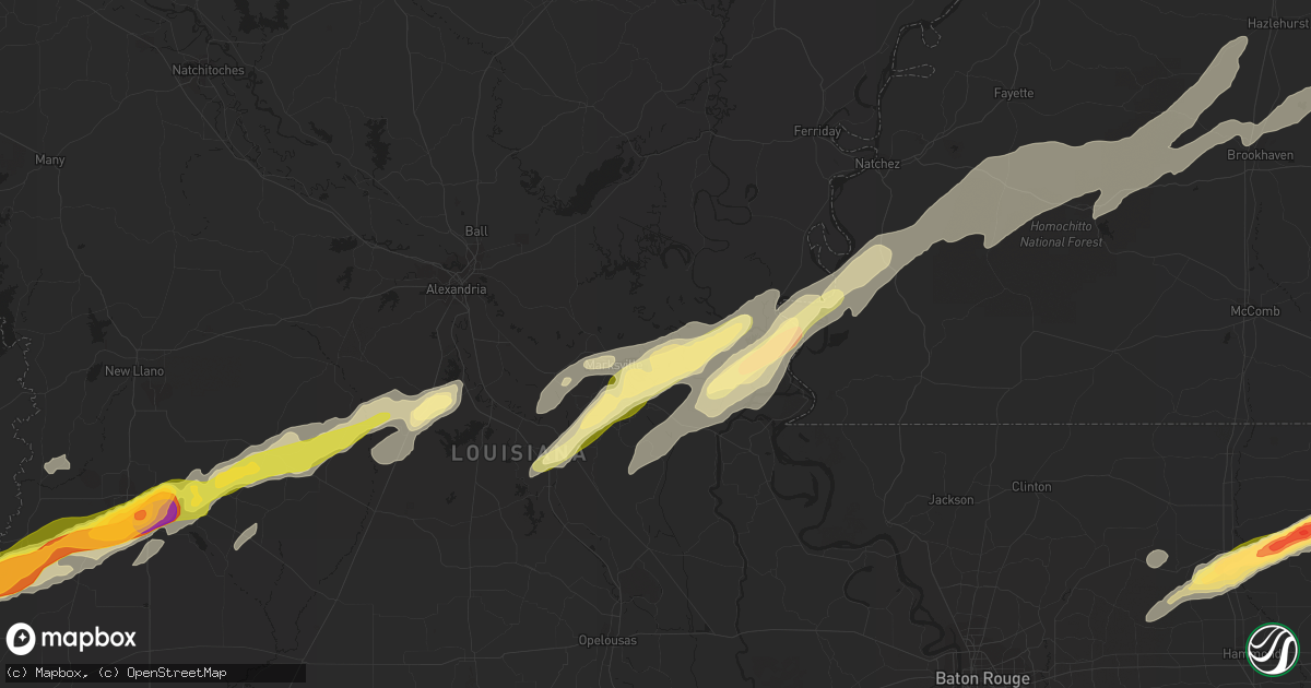 Hail map in Marksville, LA on January 21, 2016