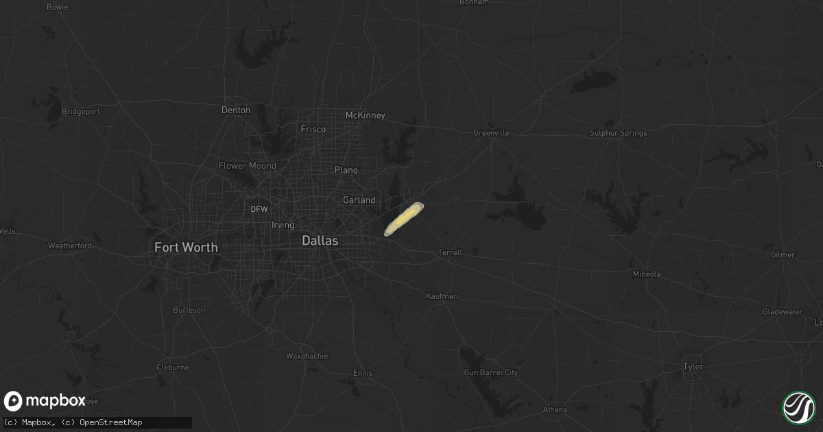 Hail map in Rockwall, TX on January 21, 2016