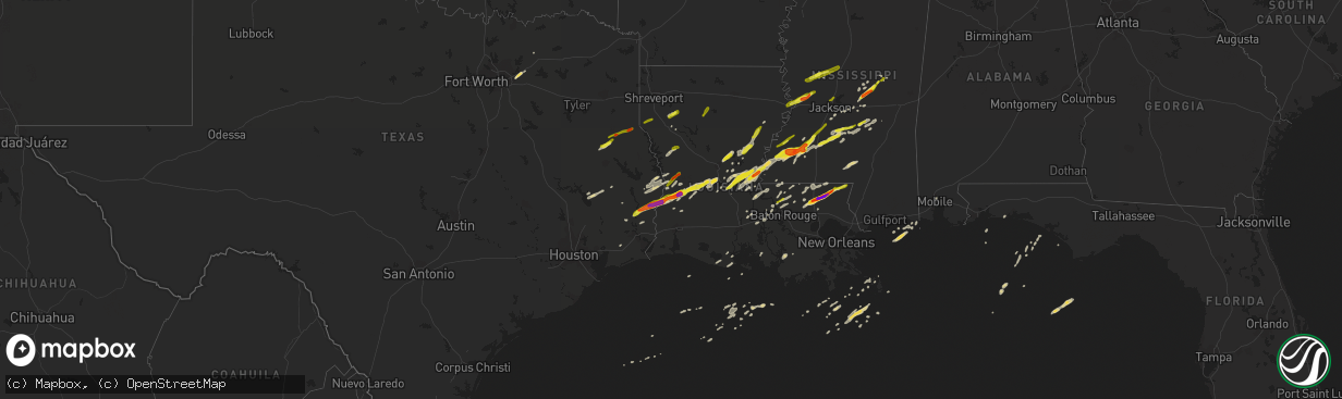 Hail map on January 21, 2016