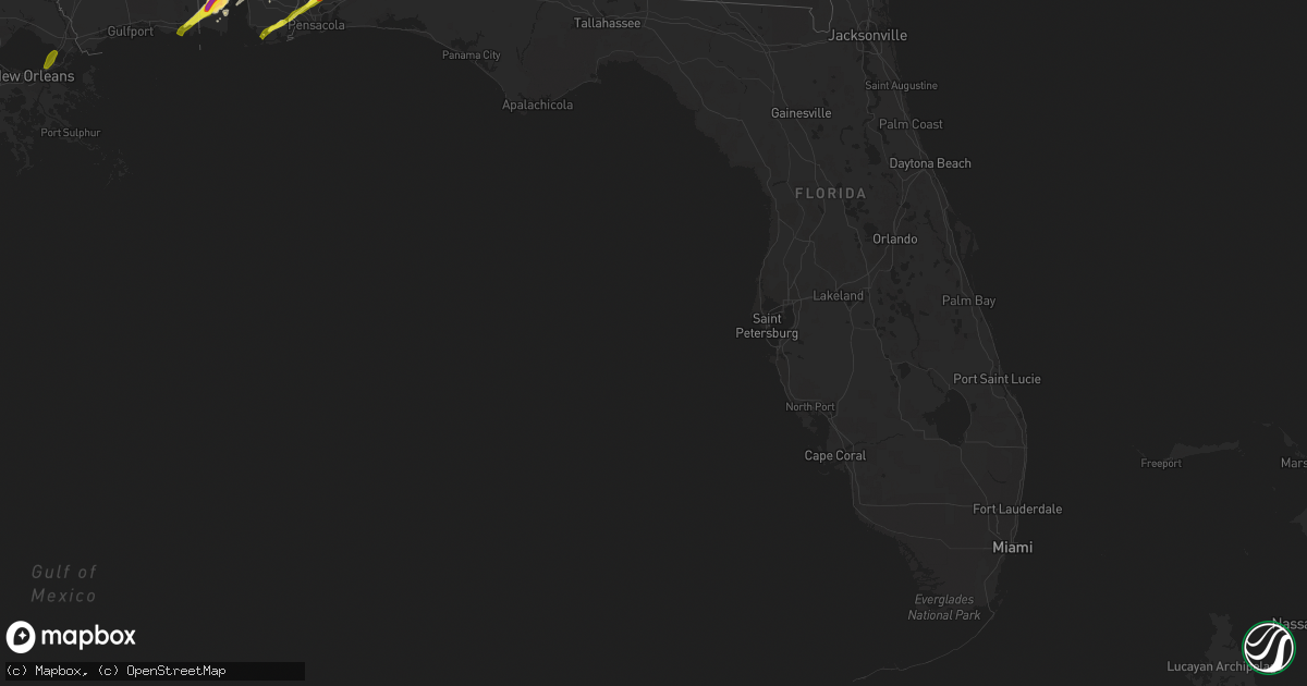 Hail map in Florida on January 21, 2017