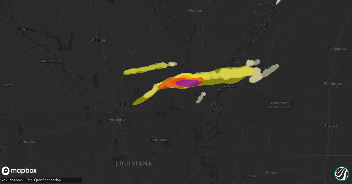 Hail map in Jonesville, LA on January 21, 2017